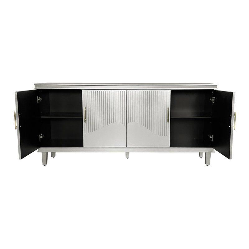 Armoire 70,07 po à 4 portes de grande taille, identique au salon, à la cuisine, à la chambre à coucher et au couloir, Doré