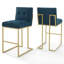 Ensemble de 2 tabourets de bar rembourrés en acier inoxydable Privy Gold-1758734162-1759887599