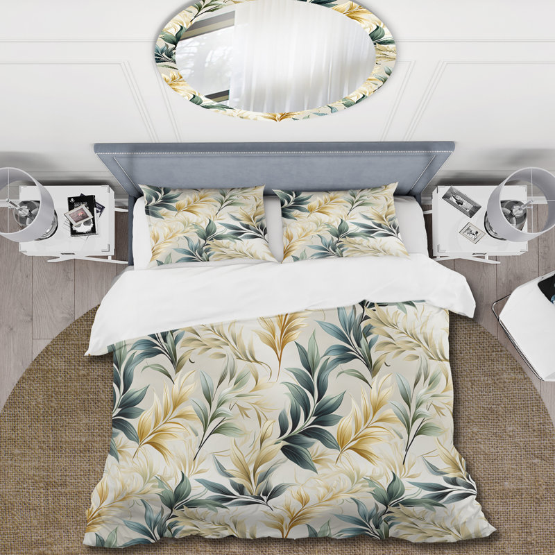 Literie Serene Ferns I, Housse de couette simple + 1 taie décorative stan