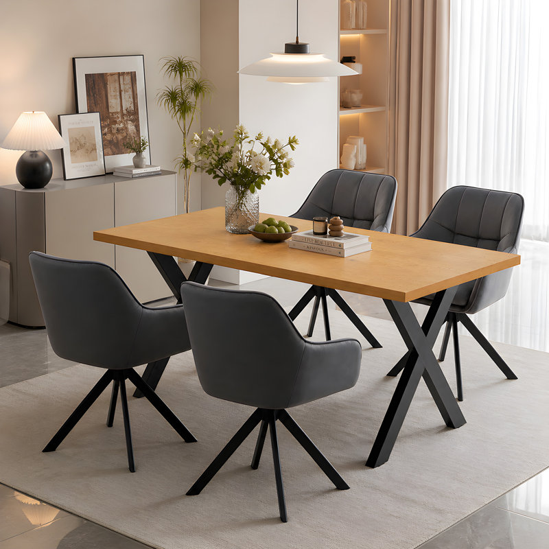 4 -Person Dining Set, Dark Grey