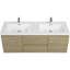 Meuble-lavabo flottant 60 po avec lavabo, meuble-lavabo mural moderne 60 po avec lavabo à surface solide, deux lavabos et tiroirs à fermeture en douceur-959584154