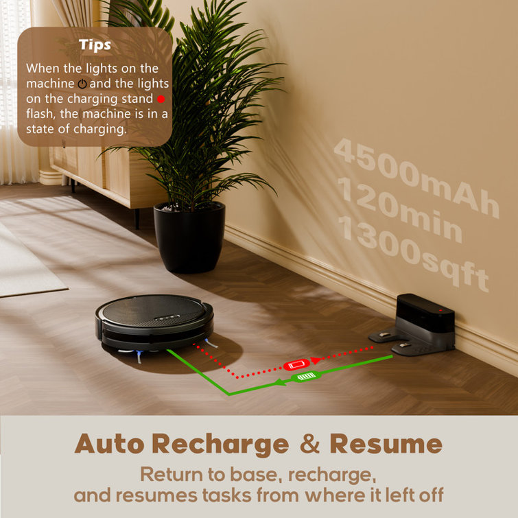 Robot Vacuum And Mop Combo, App/Voice Control, 2 In 1 Robot Vacuum Cleaner, 4000pa Max Power Suction, Scheduled Cleaning, Automatic Recharge, For Pet Hair, Low Carpet, Black