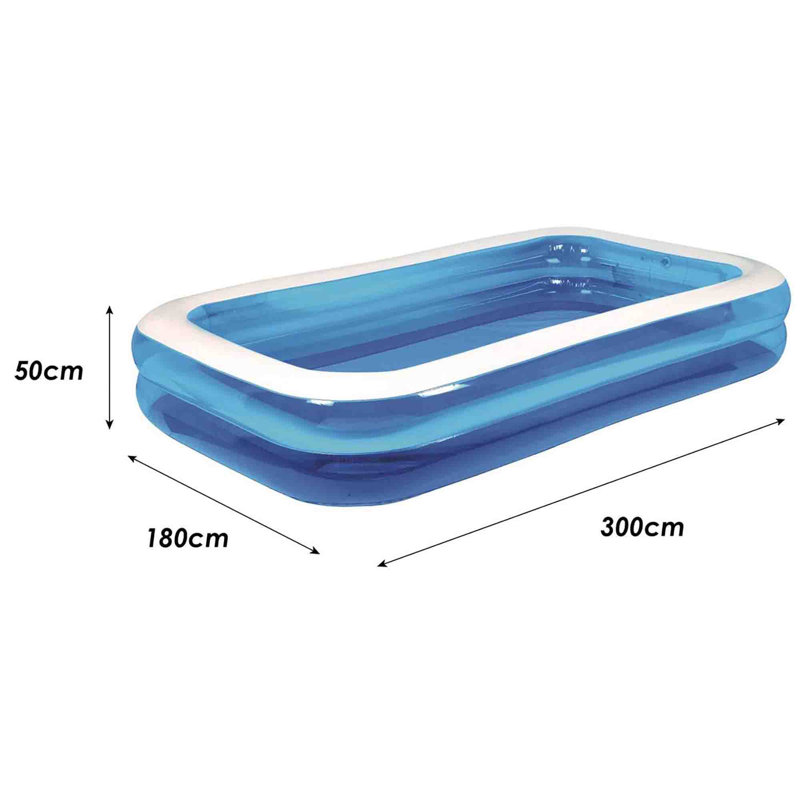 50 H x 180 W x 300 L Plastic Rectangular Inflatable Pool