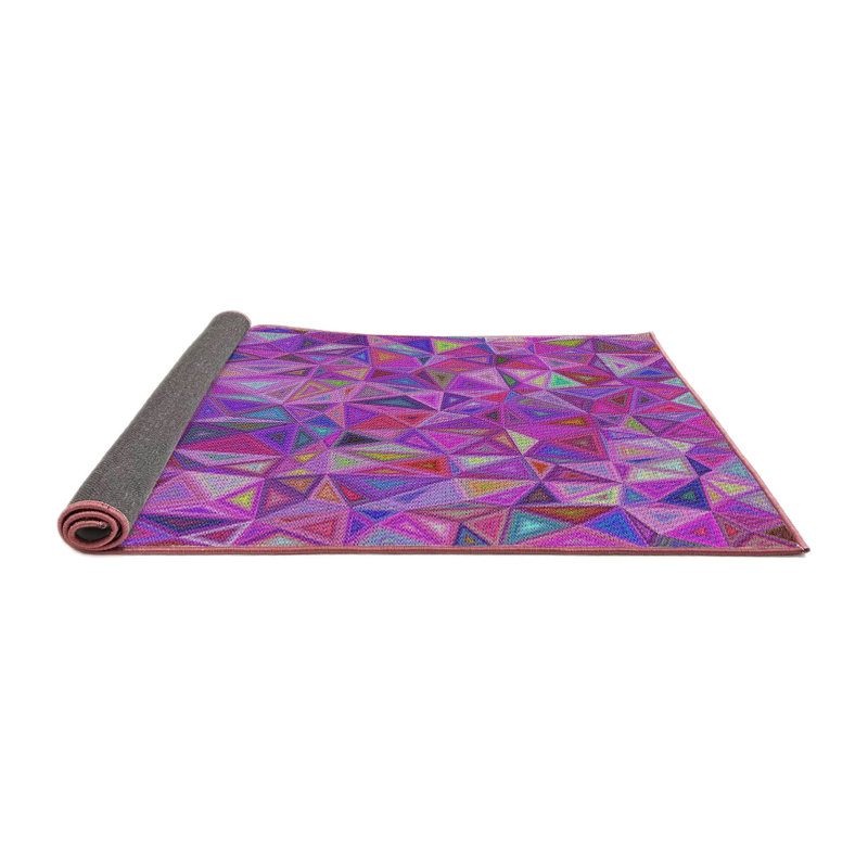 Tapis de zone mauve à motifs, Carré 8 pi