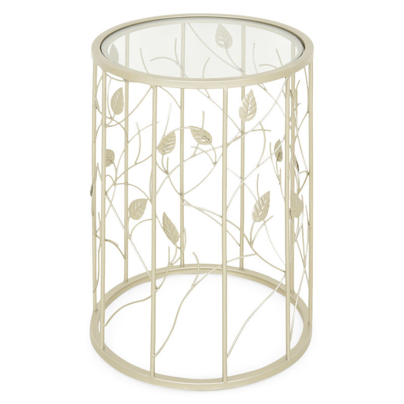 Minerville Glass Top Frame End Table