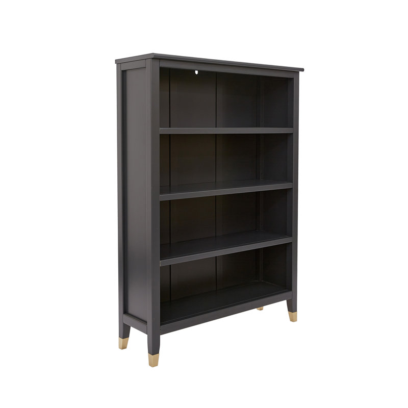 Bookcase, (4 Shelves) 50" H x 35" W x 12" D, Dark Gray