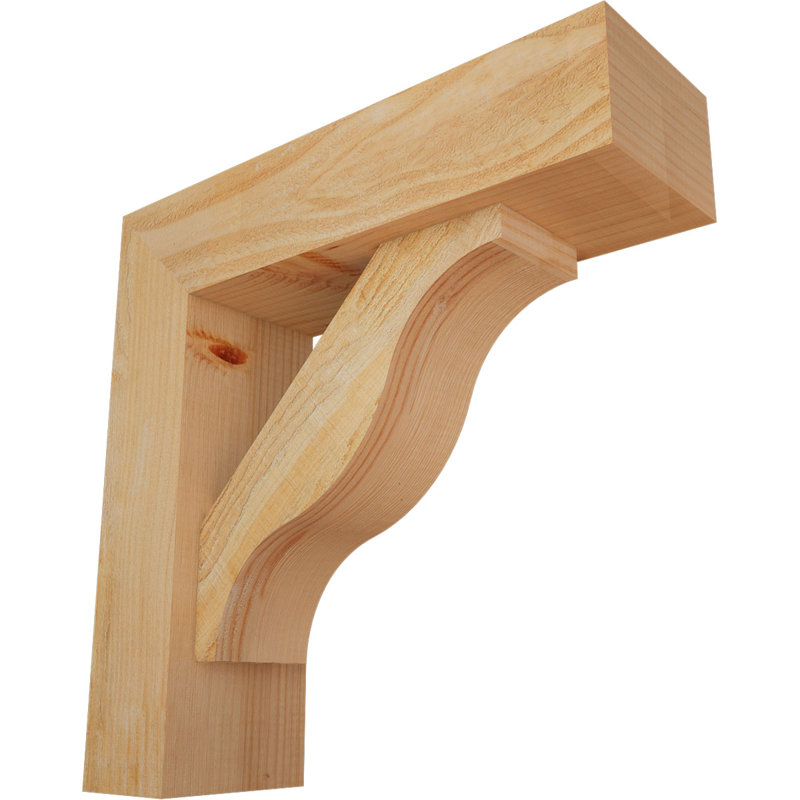 Funston Block Offset Brace Bracket, 20 x 20, 6"W Douglas Fir (Rough Sawn)
