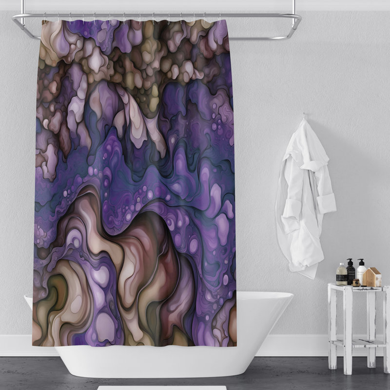 Rideau de douche abstrait, H 72 po x l 70 po