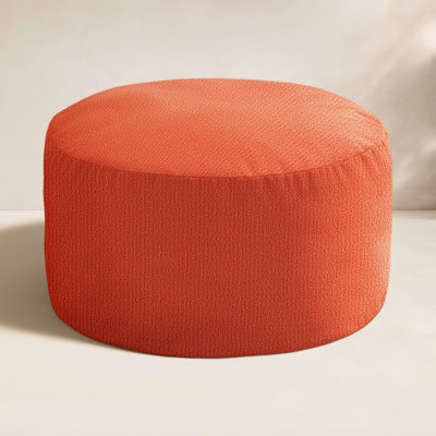 Continuous Round Upholstered Outdoor Ottoman with Sunbrella® Cushion