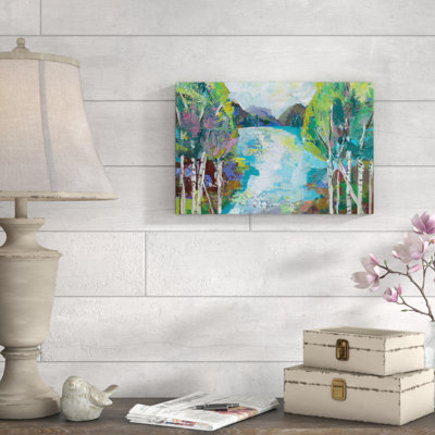 "Birch Pond" par Jeanette Vertentes, peinture sur toile
