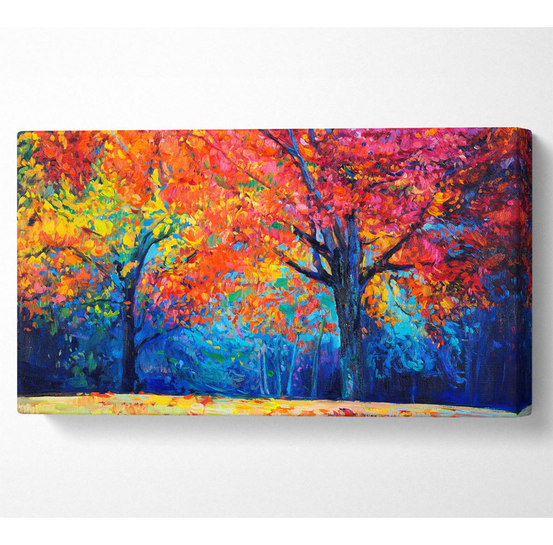 Wynward Magischer Herbstwald - Panorama-Kunstdrucke auf Leinwand - Wrapped Canvas