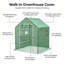 Replacement Walk-In Greenhouse PE Cover with Roll-Up Door & Mesh Vent Windows, 140×143×190cm, Fits Frame Model 845-510-133426461