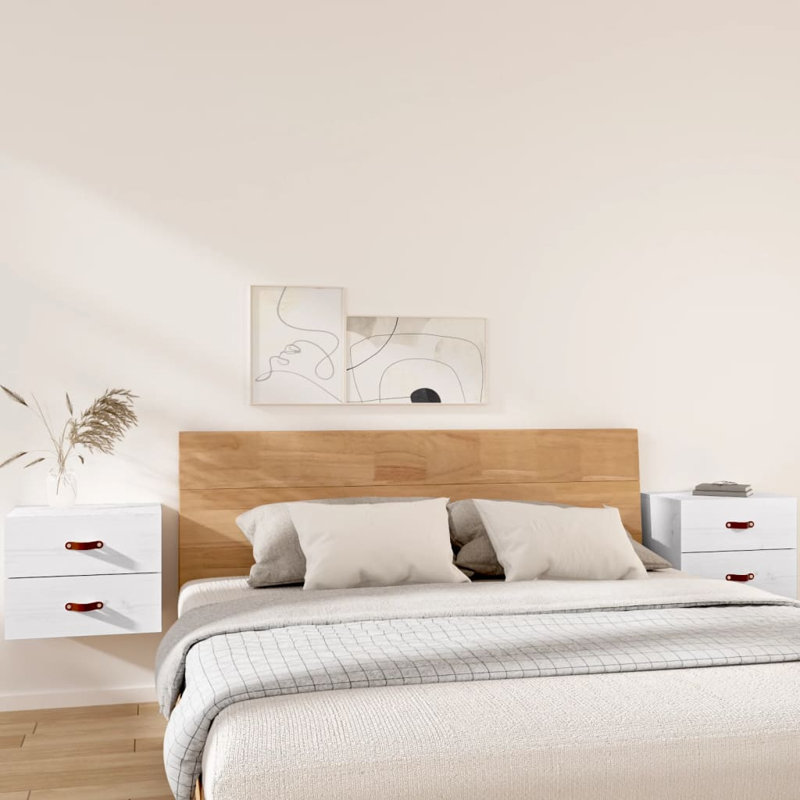 Uckfield 50cm W Solid Wood Bedside Table, White