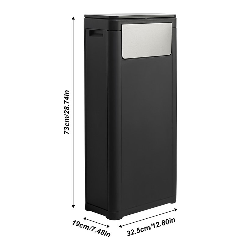 Trash Can Plastic Kitchen Trash Can, Black