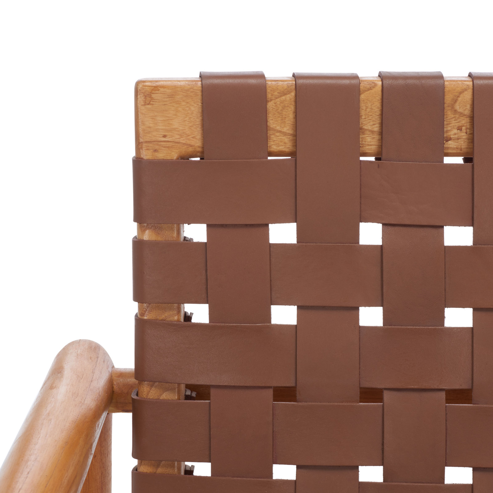 Warbler Cedar Genuine Leather Side Chair, Brown