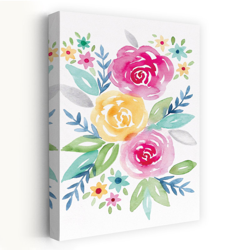 «Roses 1», art délicat coloré, nature, printemps, 18" H x 12" W