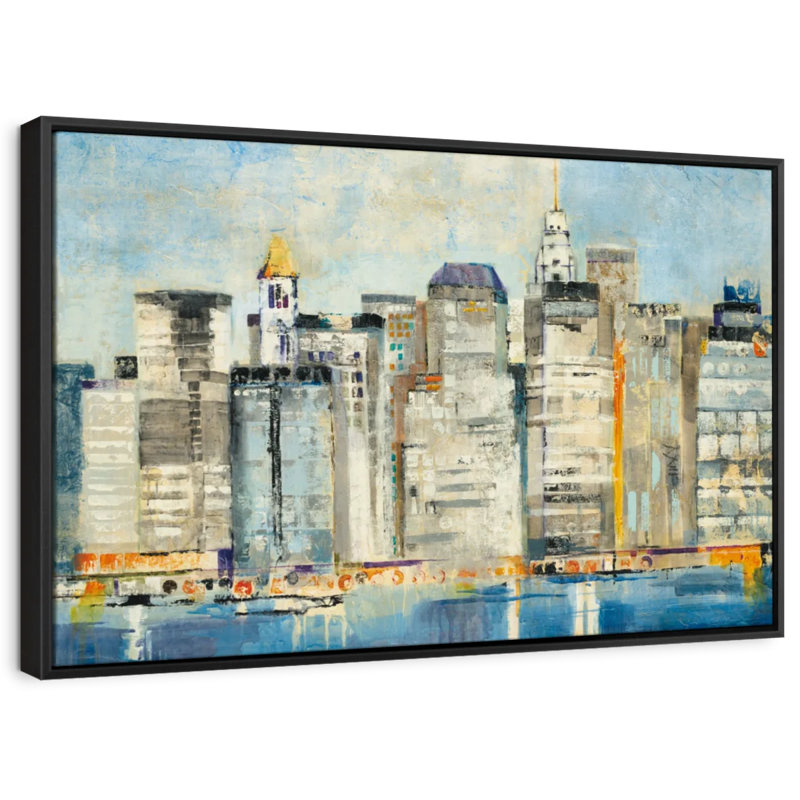 Waterfront Skyline Canvas Print, 17" H x 25" W