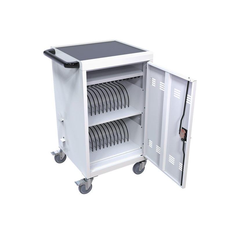 Mobile School Charging Cart Station For Chromebook, Tablet And Laptop Computer With Power Strip Included, Assembly Required