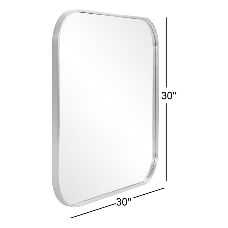 Miroir décoratif moderne et contemporain Ovella, Argent brossé