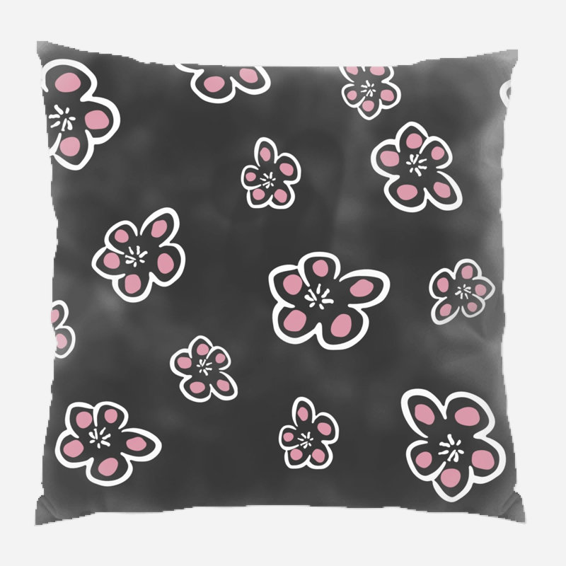 Coussin décoratif prune, Noir / Rose, Intérieur