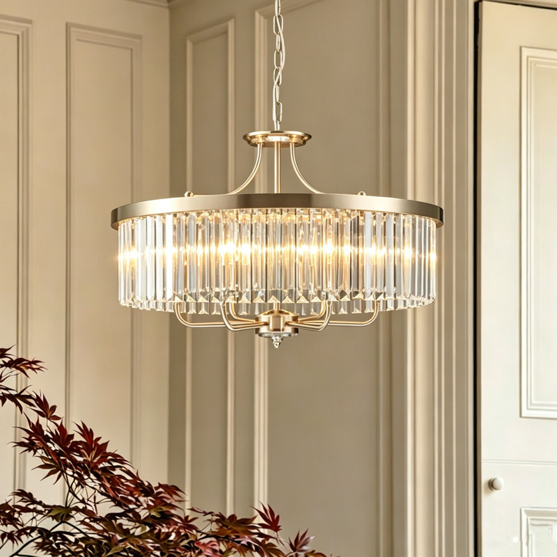 Lustre sphérique en cristal 6 lumières à intensité variable