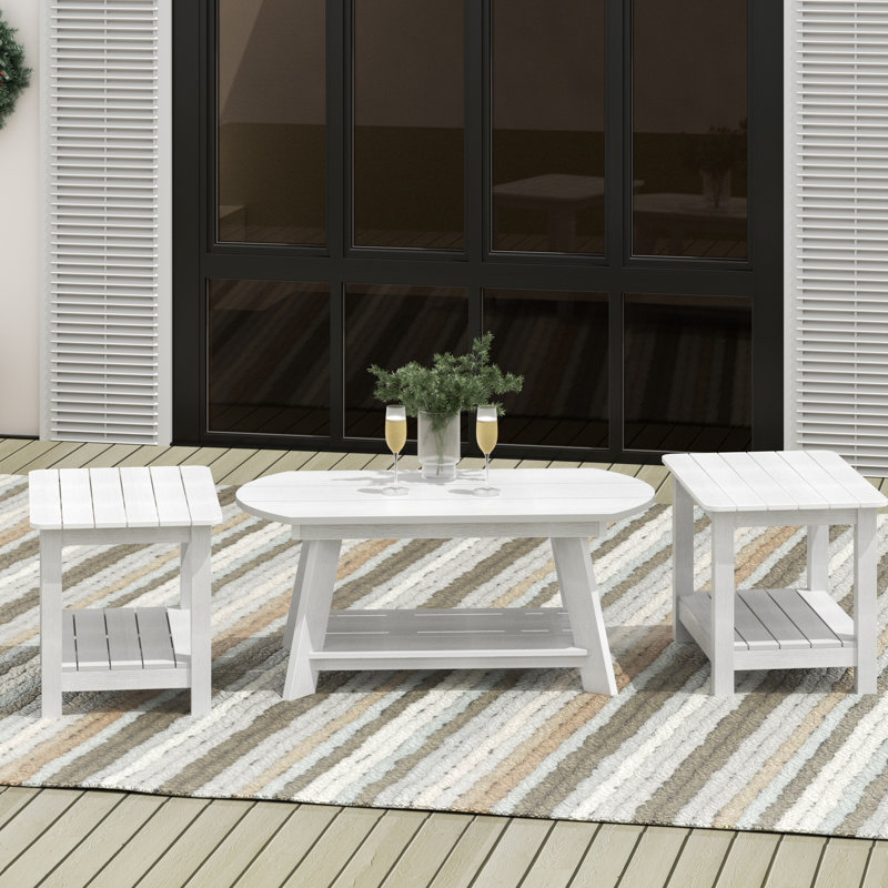 Arrlo Outdoor Side Table , in. W in. D, White