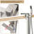 Freestanding Bathtub Faucet Waterfall Tub Filler Floor Mount Brass Bathroom Faucets With Hand Shower-122461512