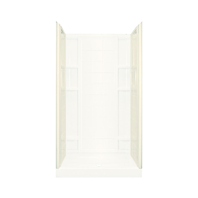 Ensemble 34'' W 0.5'' D 72.5'' H Two Wall Alcove Composite Wall, Biscuit