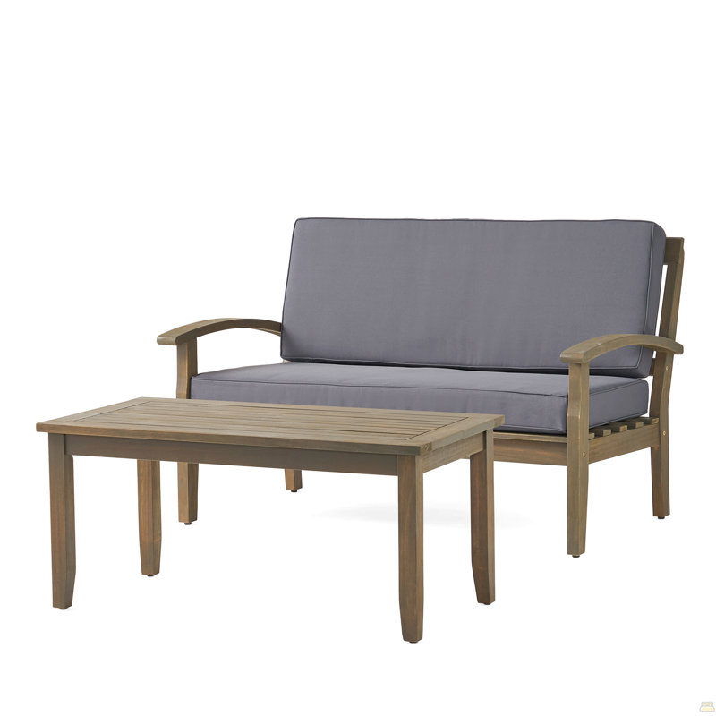 Love Seat + Coffee Table, Dark Gray