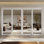 Porte de placard coulissante en miroir 120 po x 80 po avec quincaillerie et pré-fini blanc