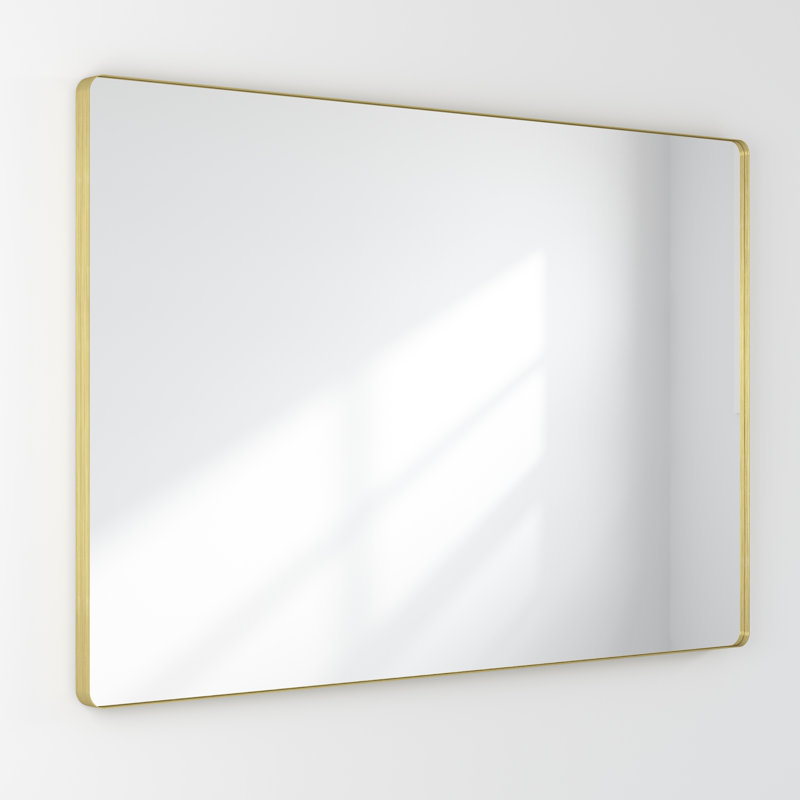 Miroir de salle de bain mural et d'angle Lesamuel, 32 po x 48 po, Doré