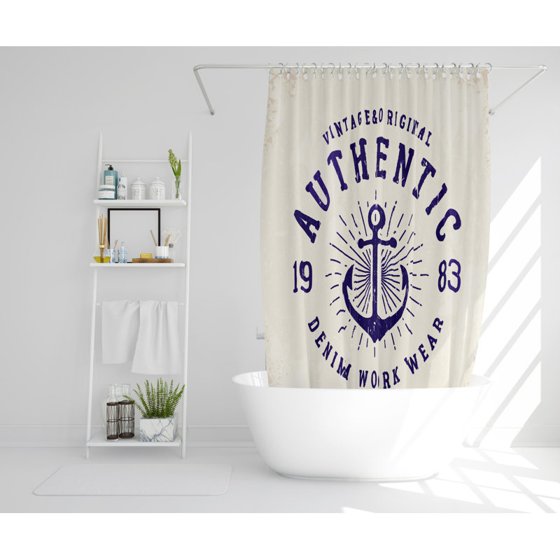 Frederick 2 Piece Polyester Shower Curtain Set, 168cm H x 168cm W