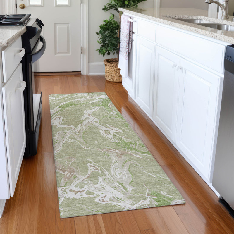 Premium Machine Washable Corum AMF1035 Abstract Rug, Runner 2'3" x 7'6"