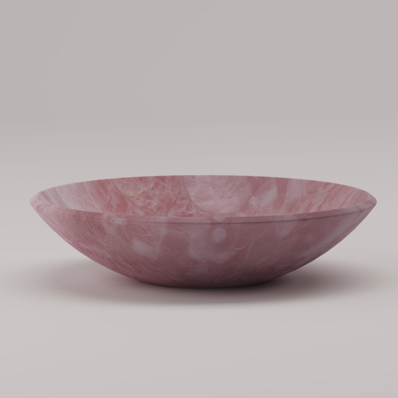Round Wash Basin, Pink Quartz