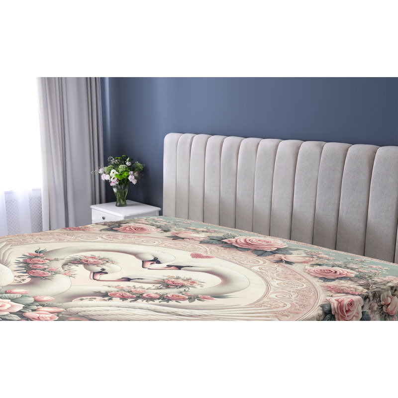 Microfiber Floral Fitted Sheet, Queen
