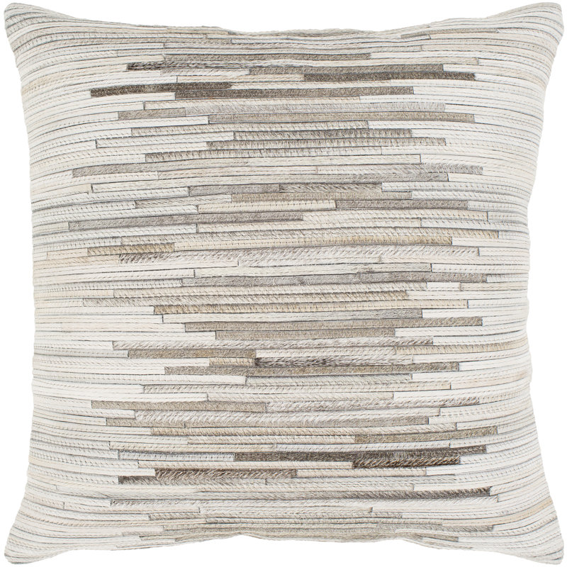 Housse de coussin Zander, Blanc / taupe, H 20 po x l 20 po x P 0,25 po