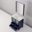 Meuble-lavabo bleu marine l 30 po x P 18,25 po, comptoir en céramique blanche et miroir 28 po
