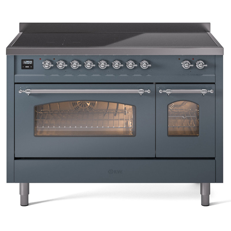 ILVE Nostalgie II 48 in Induction Range, Blue Grey/Chrome