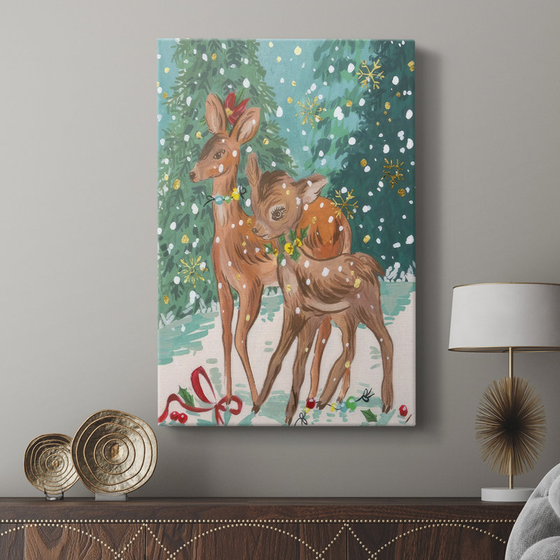Doe and Fawn I - galerie sur mesure Cavas, H 27 po x l 18 po