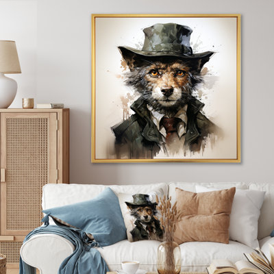 «Black Trenchcoat», loup mystérieux I - loup, art mural animal