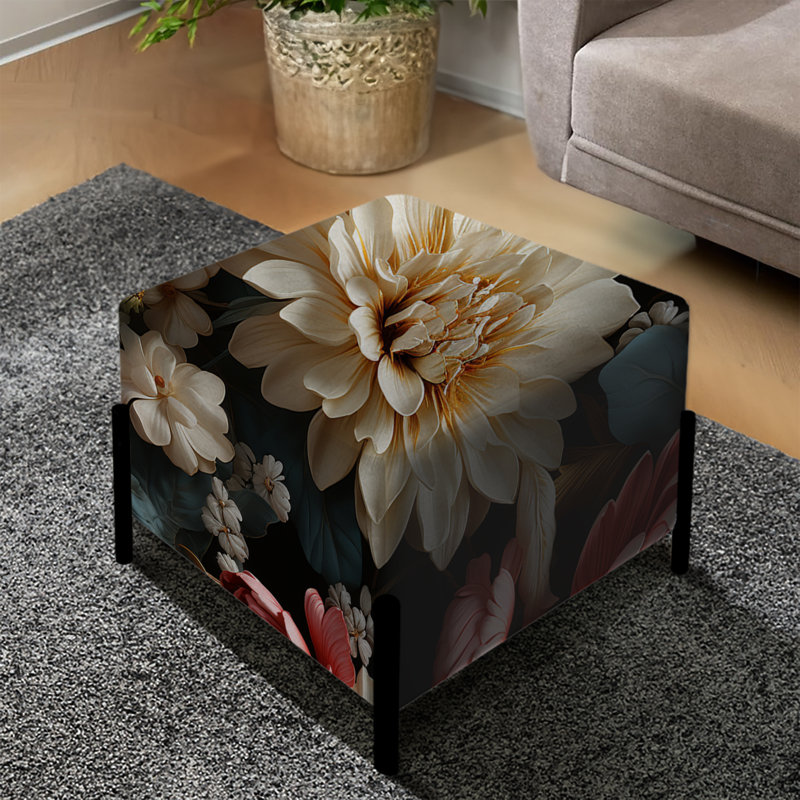 Renaissance Opulence - motif floral - repose-pieds carré floral