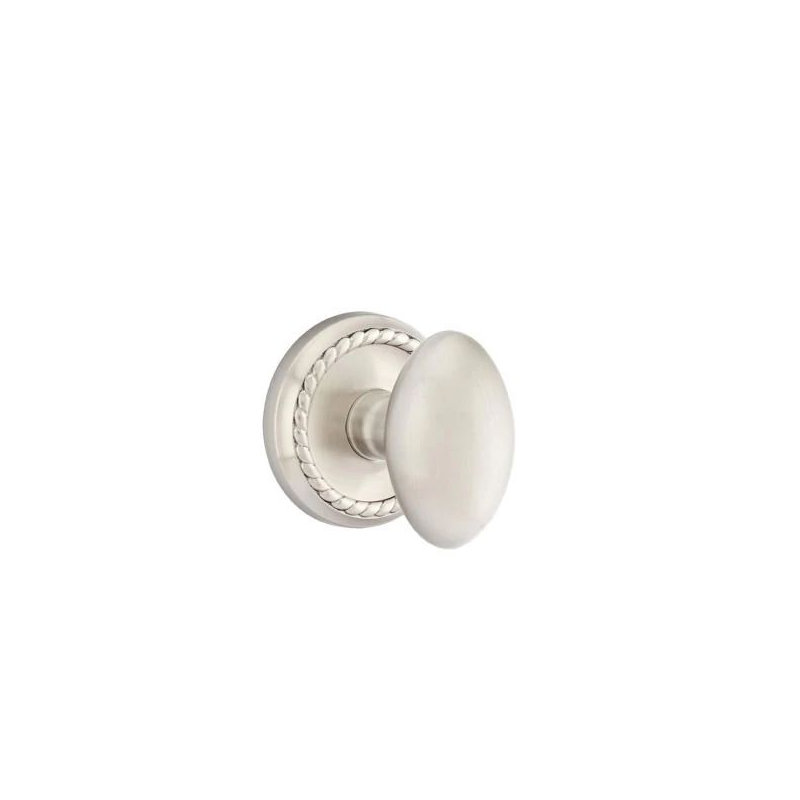 Emtek Privacy Interior Mortise Set w/ Rope Rosette & Egg Knob (RH)