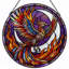 Vitrail de fenêtre en verre coloré H 7,8 po Phoenix-464568755