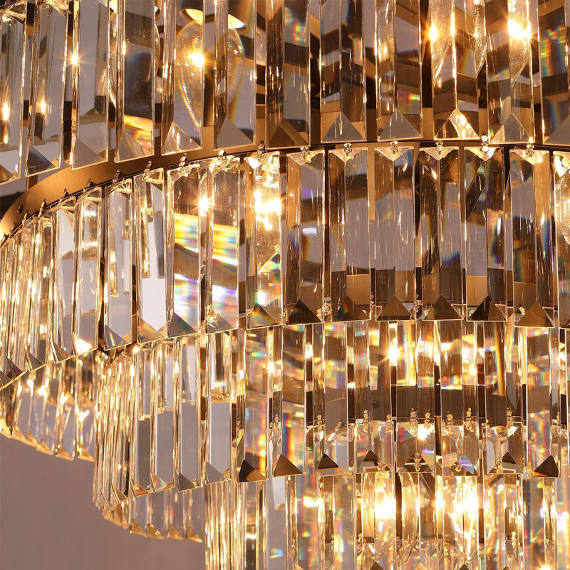 Luminaire suspendu en cristal moderne avec cristaux K9 pour salle à manger, salon, vestibule, couloir, 13 lumières