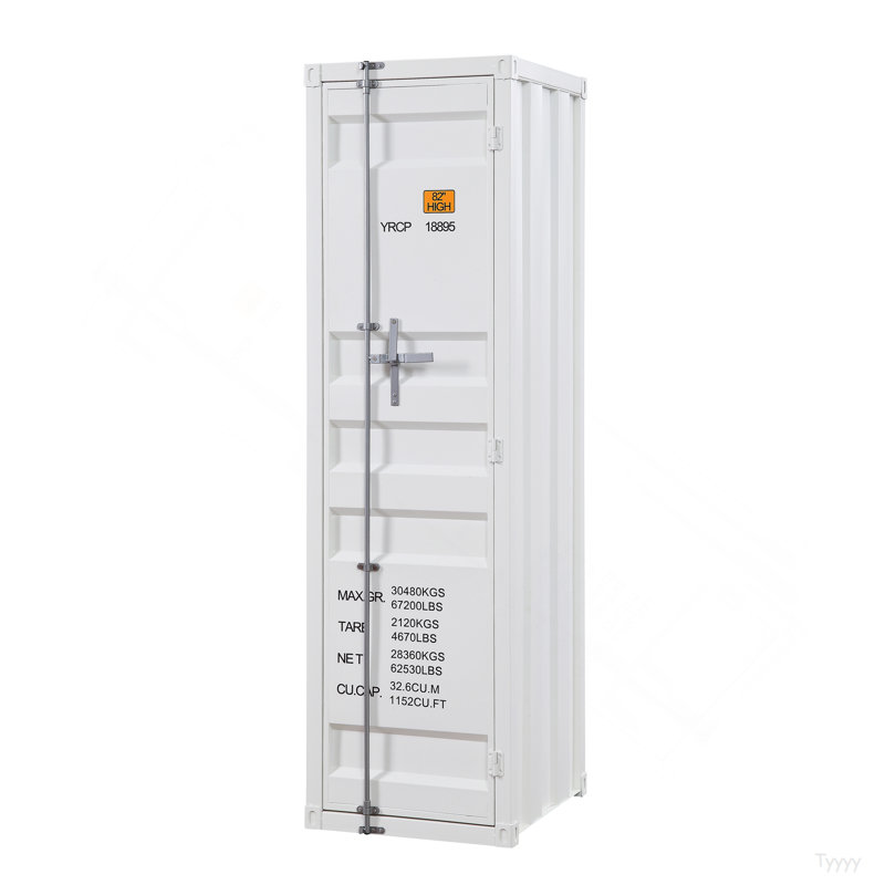 Garde-robe blanche avec serrure de contenant pleine longueur, Blanc