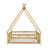 Tent-Shaped Floor Bed,Teepee Bed With Guardrails,Slats-1787212387