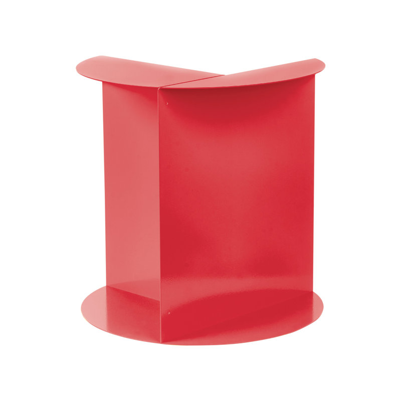 Metal Side Table with Storage, Red
