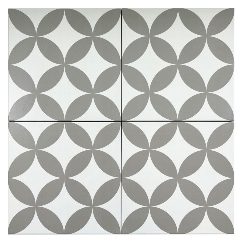 8" x 8" Porcelain Singular Wall & Floor Tile, Gray