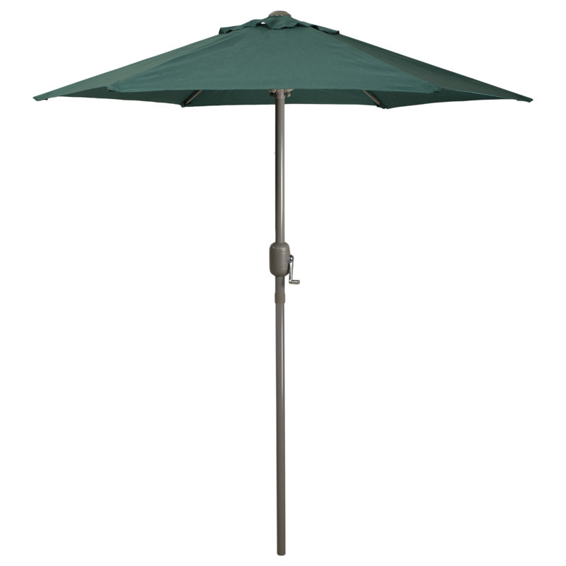 Parasol de plage 90 po avec manivelle et contrepoids inclus, Vert