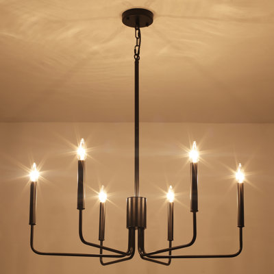 Roxsanne 6 Light Dimmable Classic / Traditional Chandelier Rustic Linear Candle-Style Kitchen Island Light Fixture